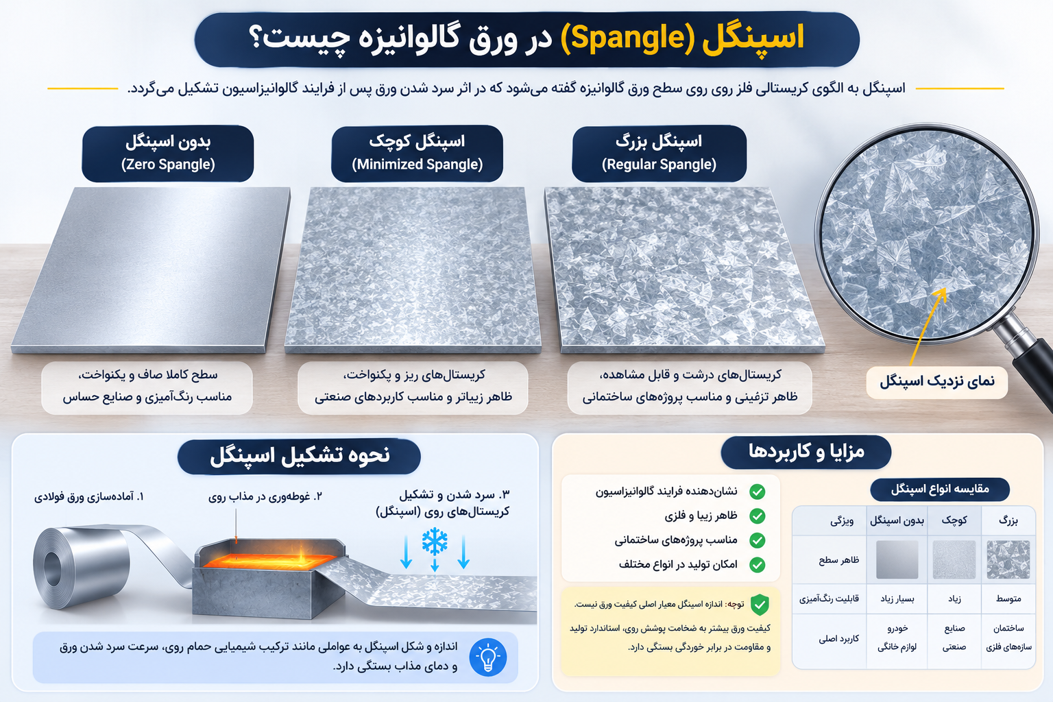 مراحل تولید اسپنگل